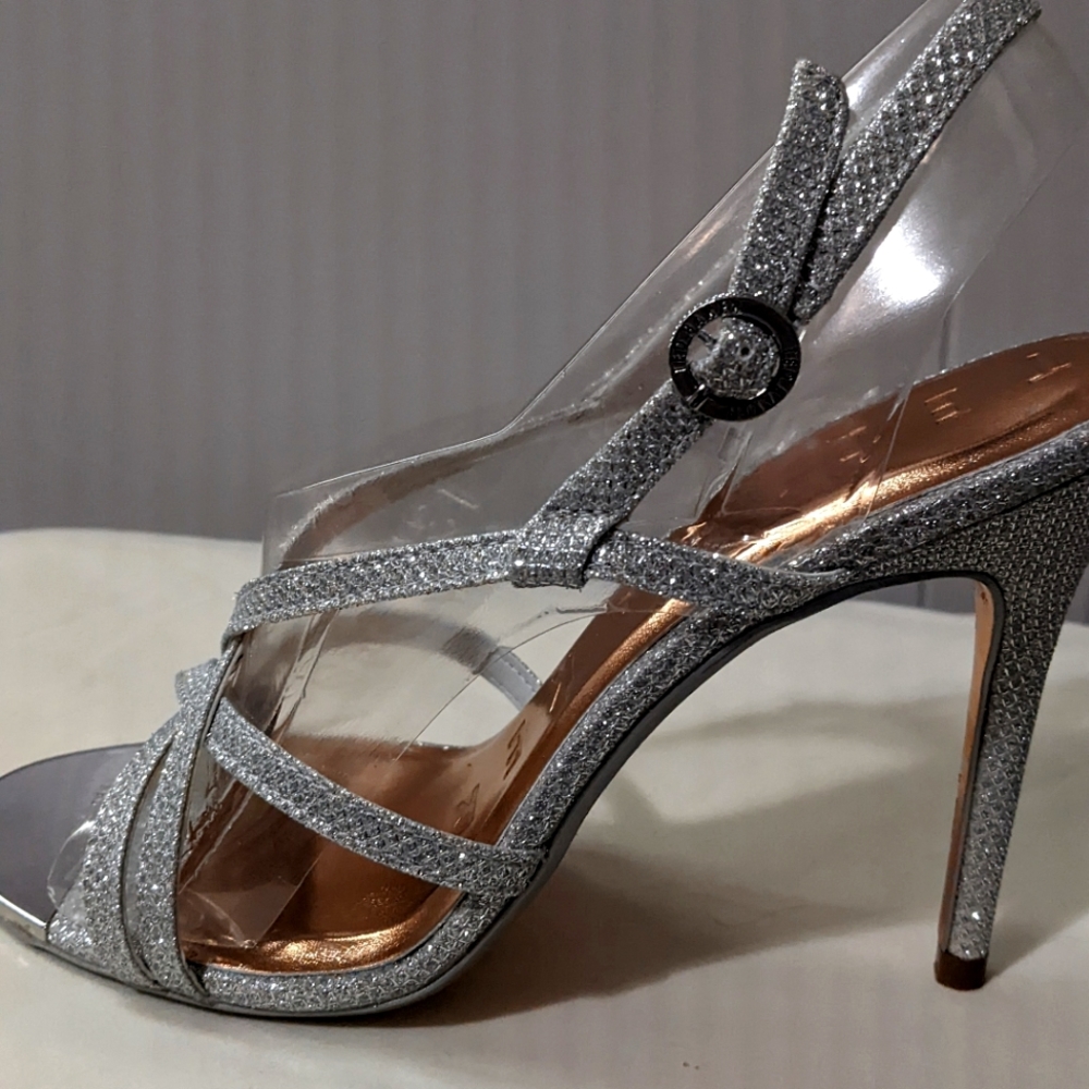 Ted Baker London Theanam Strappy High Heels Silver